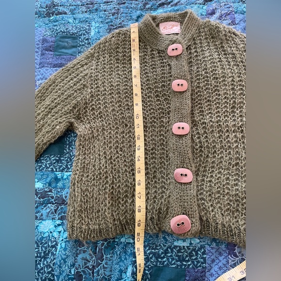 Elena Rossi Designs for Diane Carole Mills NY Vintage Green Cardigan Size Medium - Picture 4 of 11